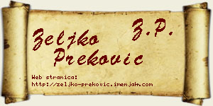 Željko Preković vizit kartica